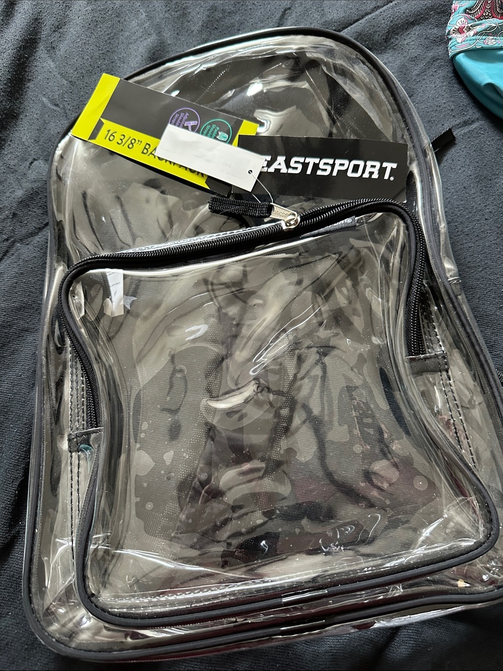 Eastsport Clear Backpack with Black Trim - Men’s Transparent Pack